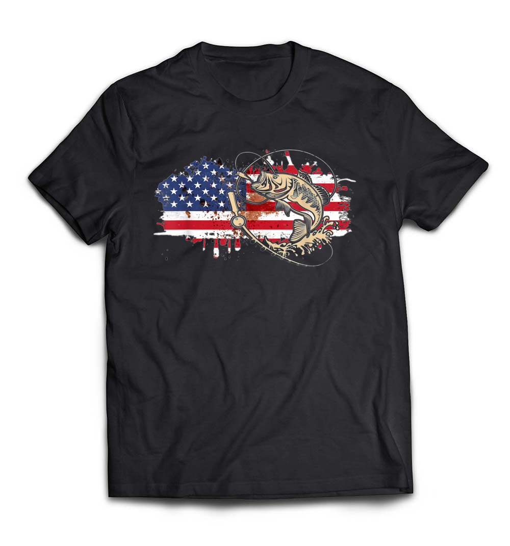 America Flag USA Lover Fishing Lover T-Shirt: A Patriotic Tribute for Anglers